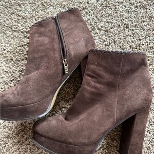 Marc Fisher Brown Suede Ankle Booties